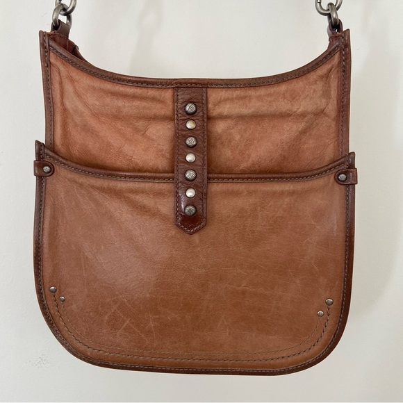 The Sak Crossbody Purse Tan Leather Adjustable Hippie Festival Western Boho - Picture 2 of 15